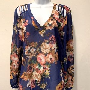 Cut out shoulder blouse